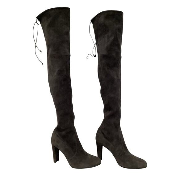Stuart Weitzman Highland Stretch Suede Over The Knee Londra Boot Gray 8.5M - Picture 4 of 16